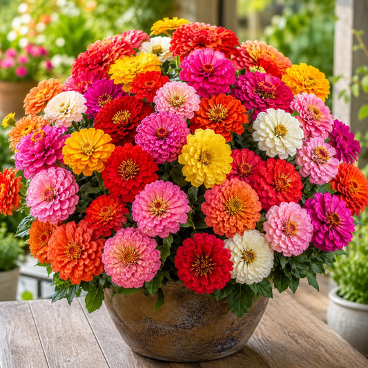 Giant Zinnia Autumn Mix Seeds – Heirloom Non-GMO Cut Flower Mix
