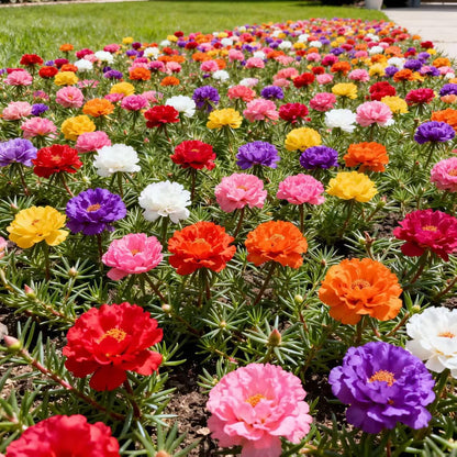 Moss Rose Portulaca Mix Seeds for Planting – Double Bloom Flower Mix
