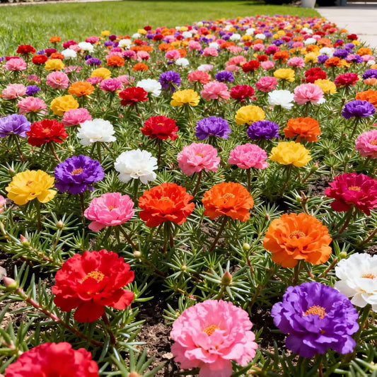 Moss Rose Portulaca Mix Seeds for Planting – Double Bloom Flower Mix