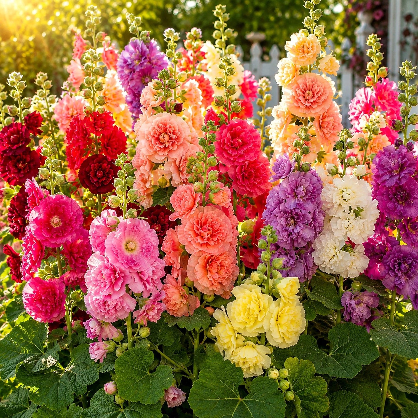 Giant Hollyhock Seeds – Heirloom Autumn Mix Non-GMO Flower Seeds