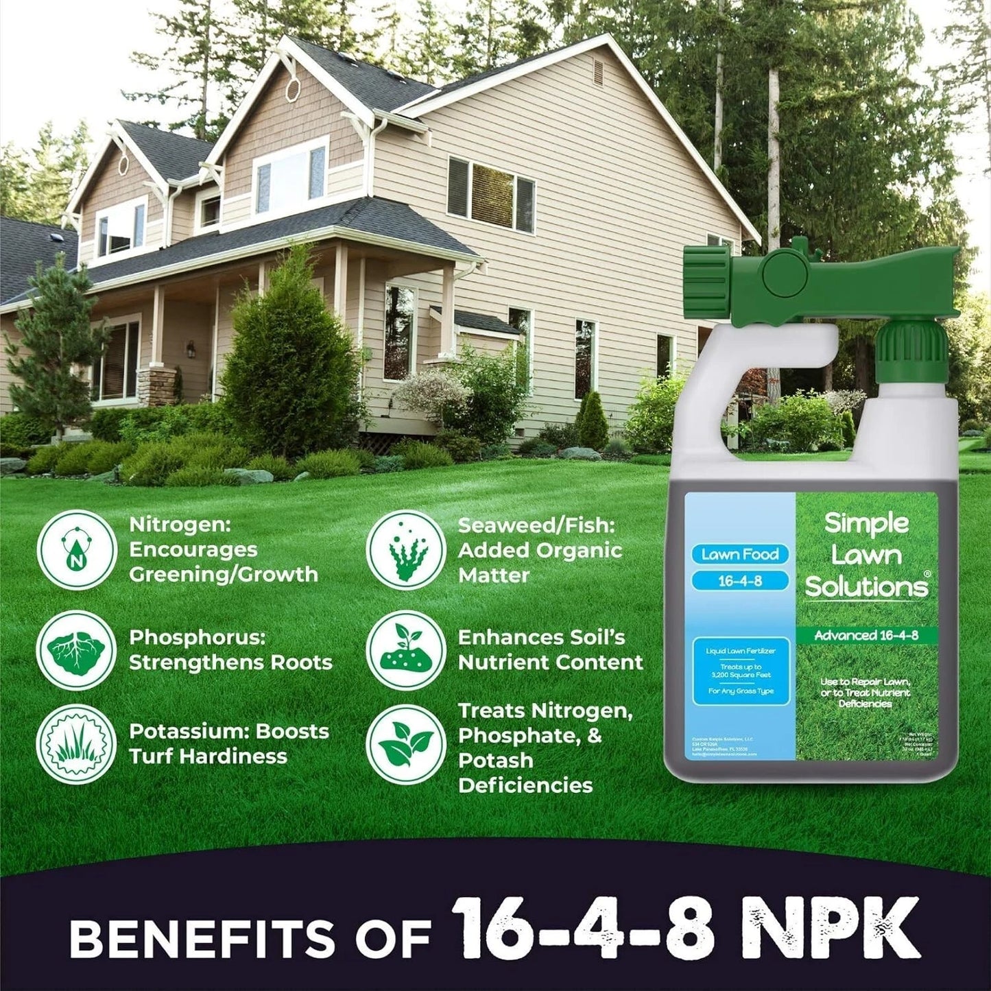 16-4-8 Lawn Food Liquid Fertilizer Spray for All Grass Types