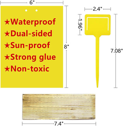 20PCS Yellow Sticky Fly Traps for Indoor Outdoor Plants & Flying Pests