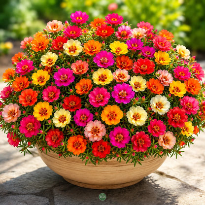 Moss Rose Portulaca Mix Seeds for Planting – Double Bloom Flower Mix