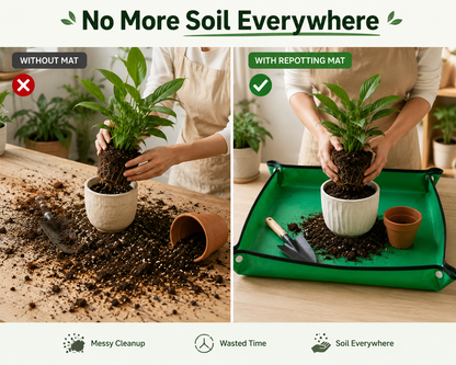 26" x 26" Waterproof Repotting Mat for Indoor Plant Potting