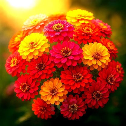Giant Zinnia Autumn Mix Seeds – Heirloom Non-GMO Cut Flower Mix