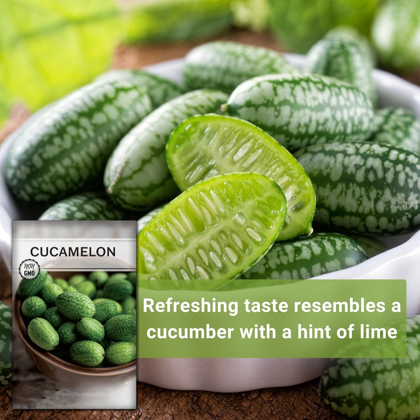 Cucamelon Seeds – Heirloom Mexican Sour Gherkin for Home Gardens