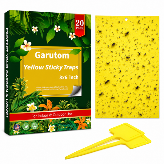 20PCS Yellow Sticky Fly Traps for Indoor Outdoor Plants & Flying Pests